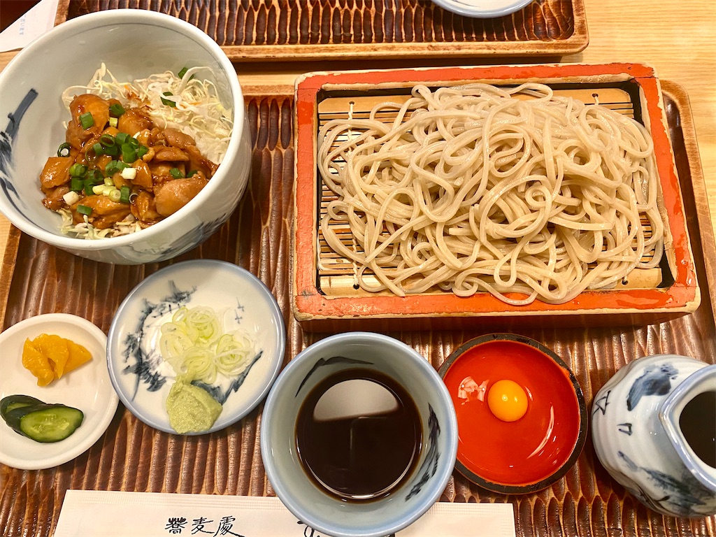 むさしの（板橋本町）もりそば＋ミニ焼き鳥丼セット - 音•麺•酒