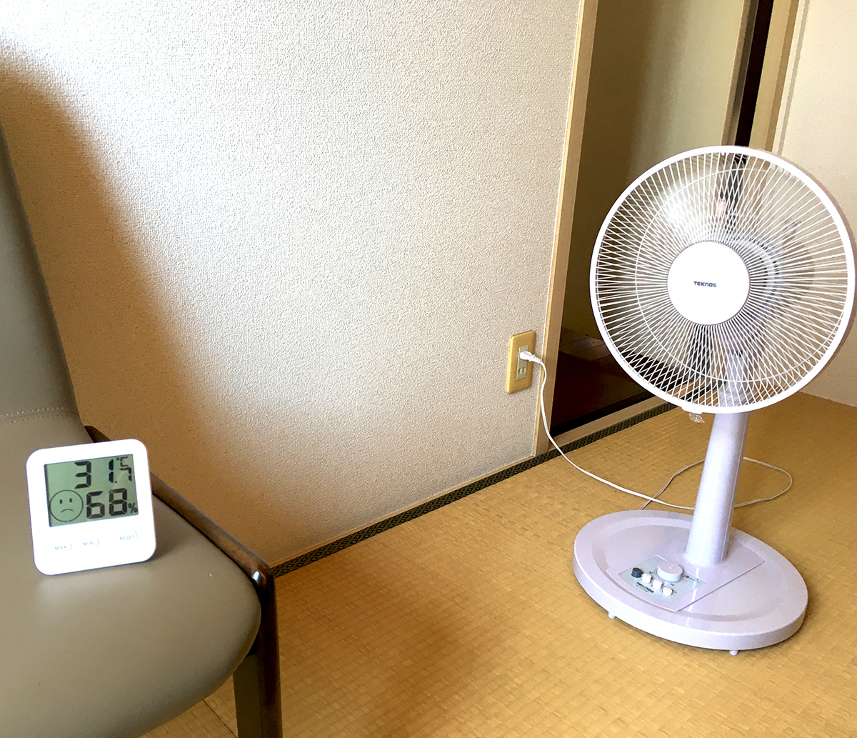 扇風機による室温の変化