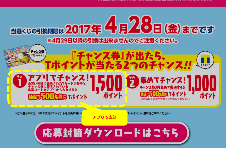 ウエルシア「30人に1人当たる!! 春のTポイントまつり」キャンペーン アプリ 応募