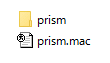 現れたフォルダ構造を、「prism.mac」と一緒にマクロフォルダにコピーします。 現れたフォルダ構造を、「prism.mac」と一緒にマクロフォルダにコピーします。
