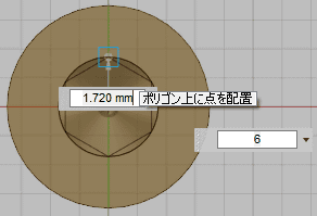 中心を選択した後、穴のエッジにスナップします。 中心を選択した後、穴のエッジにスナップします。
