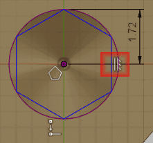 ポリゴンの垂直の辺に、垂直拘束を追加します。 ポリゴンの垂直の辺に、垂直拘束を追加します。