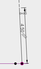 スケッチ平面とボディの外側の面との交差を取得し、パスに使用する直線を描きます。 スケッチ平面とボディの外側の面との交差を取得し、パスに使用する直線を描きます。