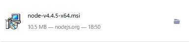 保存されたnode-v4.4. 5-x64.msiを実行 保存されたnode-v4.4. 5-x64.msiを実行