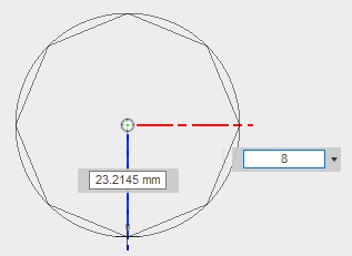 角数に18を指定して確定します。 角数に18を指定して確定します。