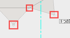 3点を指定して平面を作成します。 3点を指定して平面を作成します。