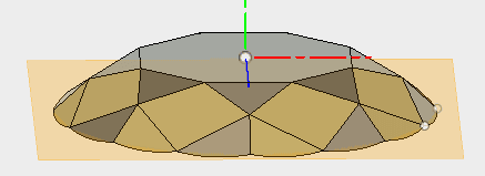 上面下部の16角形の頂点が存在する平面を基準となる平面として利用します。 上面下部の16角形の頂点が存在する平面を基準となる平面として利用します。