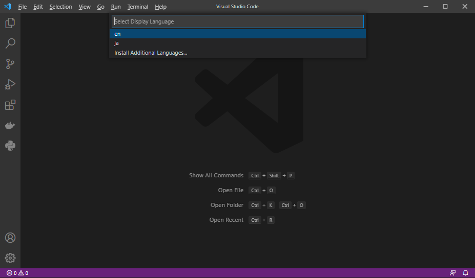 【Visual Studio Code言語切替】表記言語選択