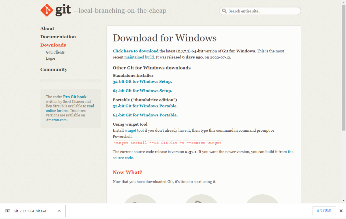 Downloadの種類選択画面