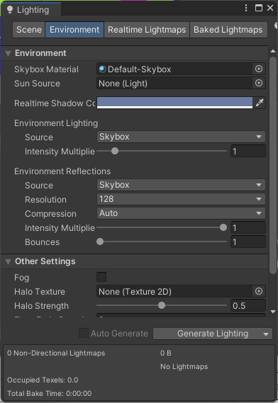 Skybox Materialの設定