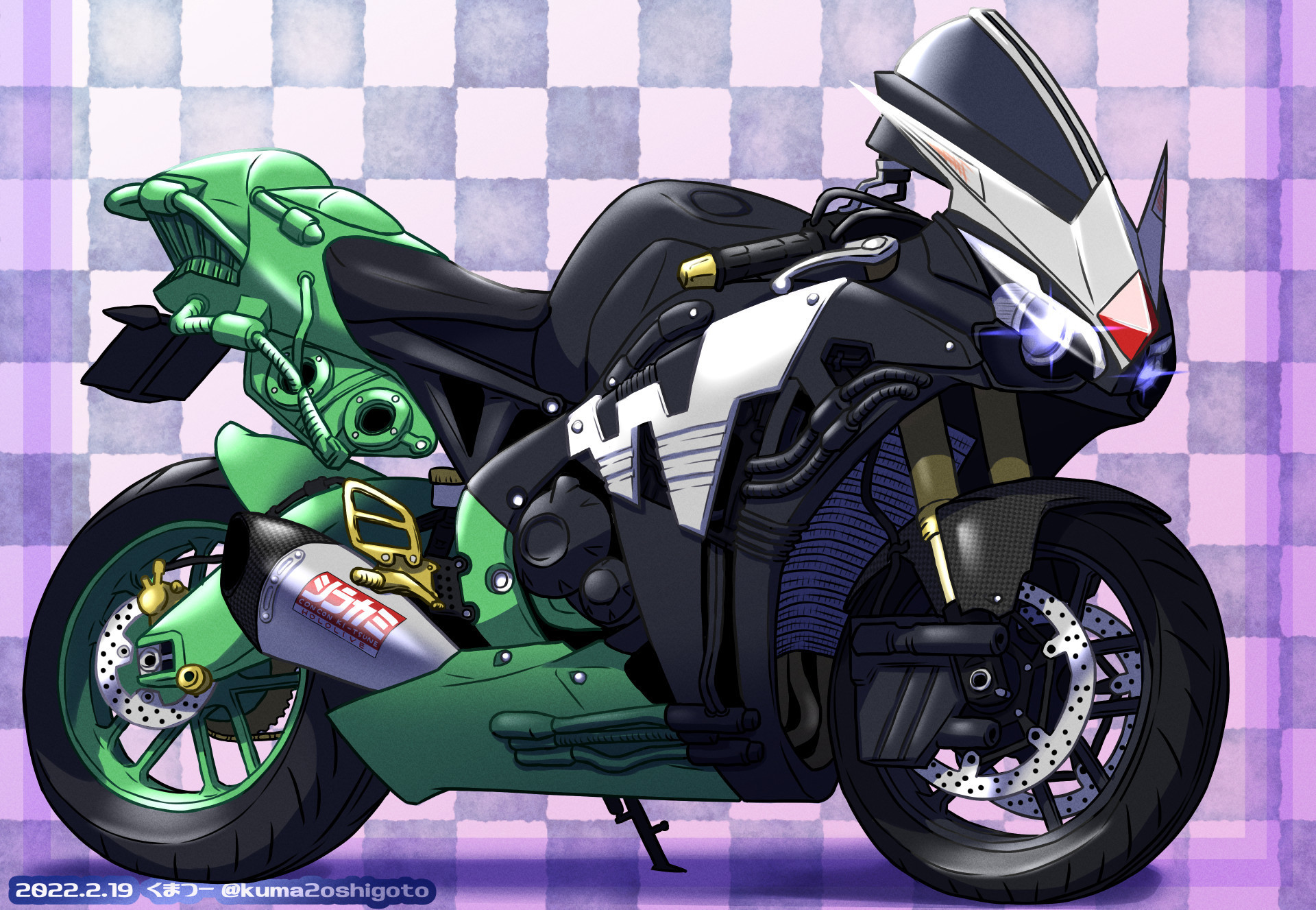 近況。ホロライブxバイクのイラストやSFメカ少女！仮面ライダーW