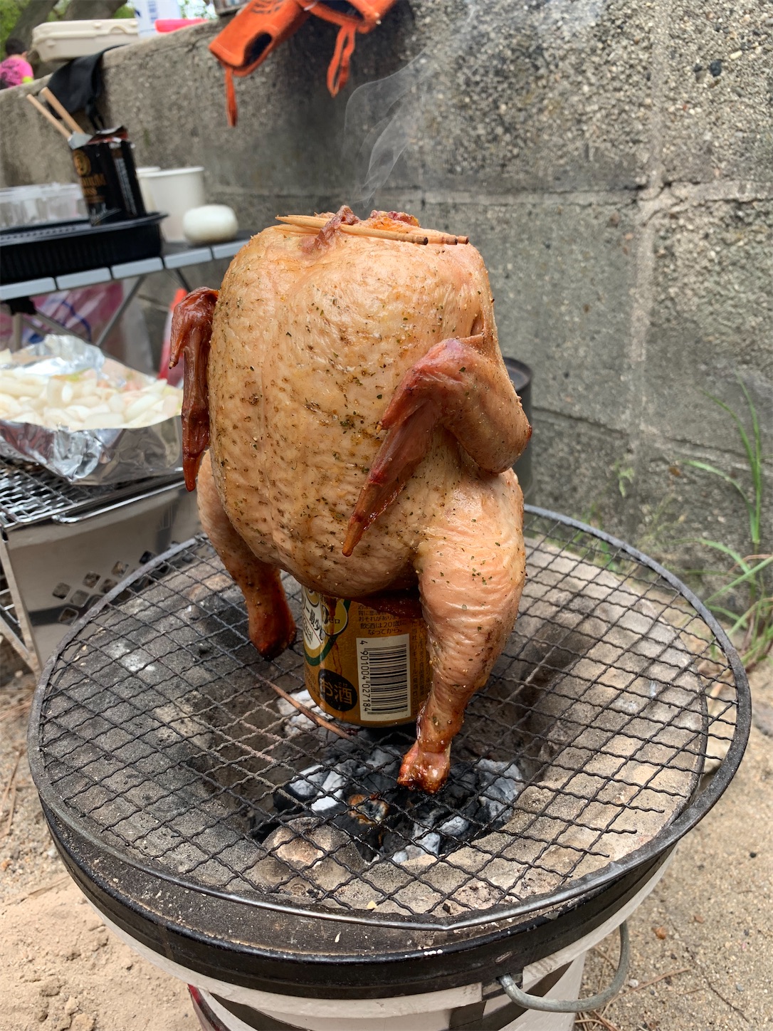 ビア缶チキン Bbqレシピ 家族でバーベキューしてきたよ 多趣味のくまちゃん日記