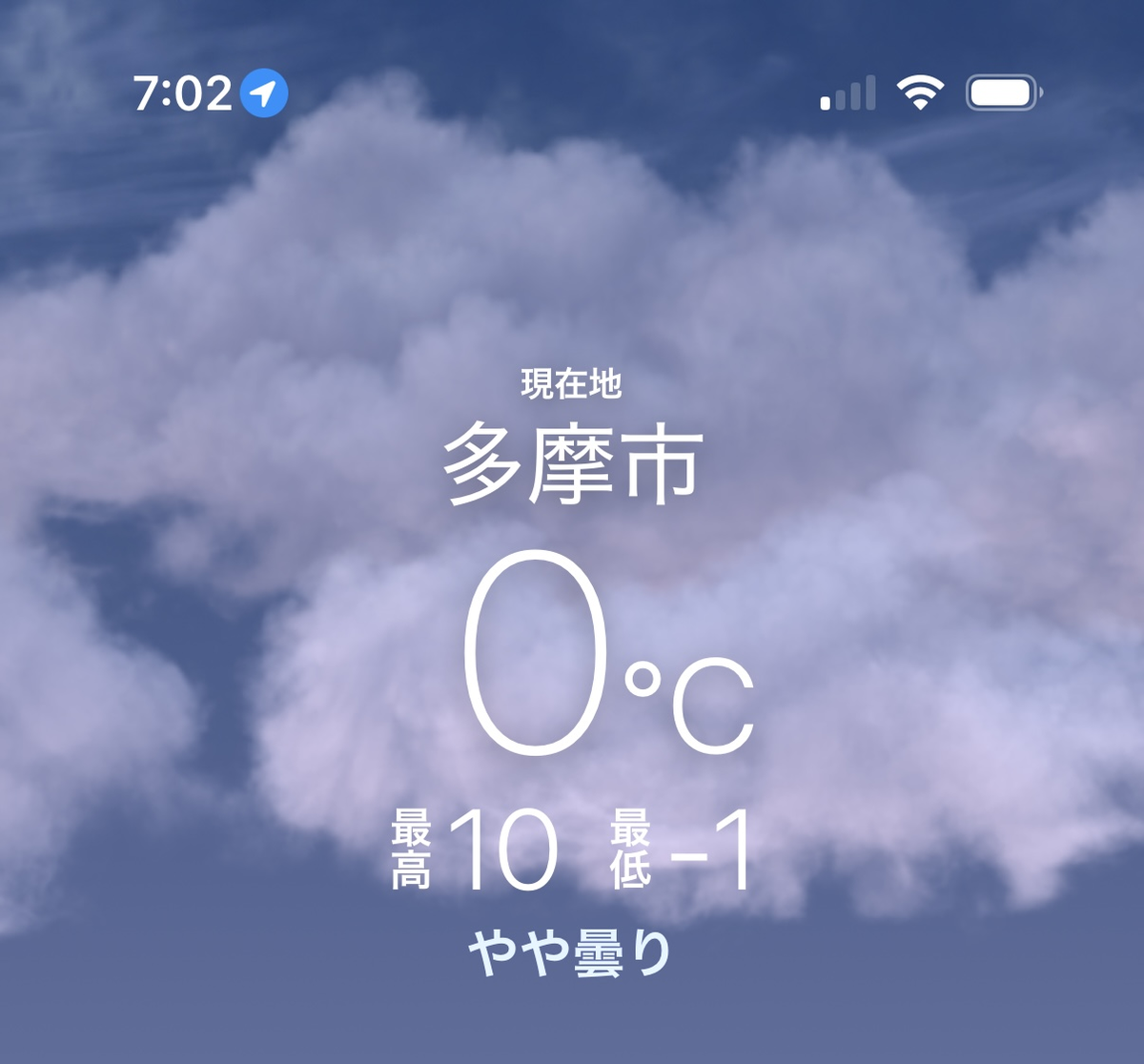 今朝も冷え込んだ多摩　今朝は野良猫現れず