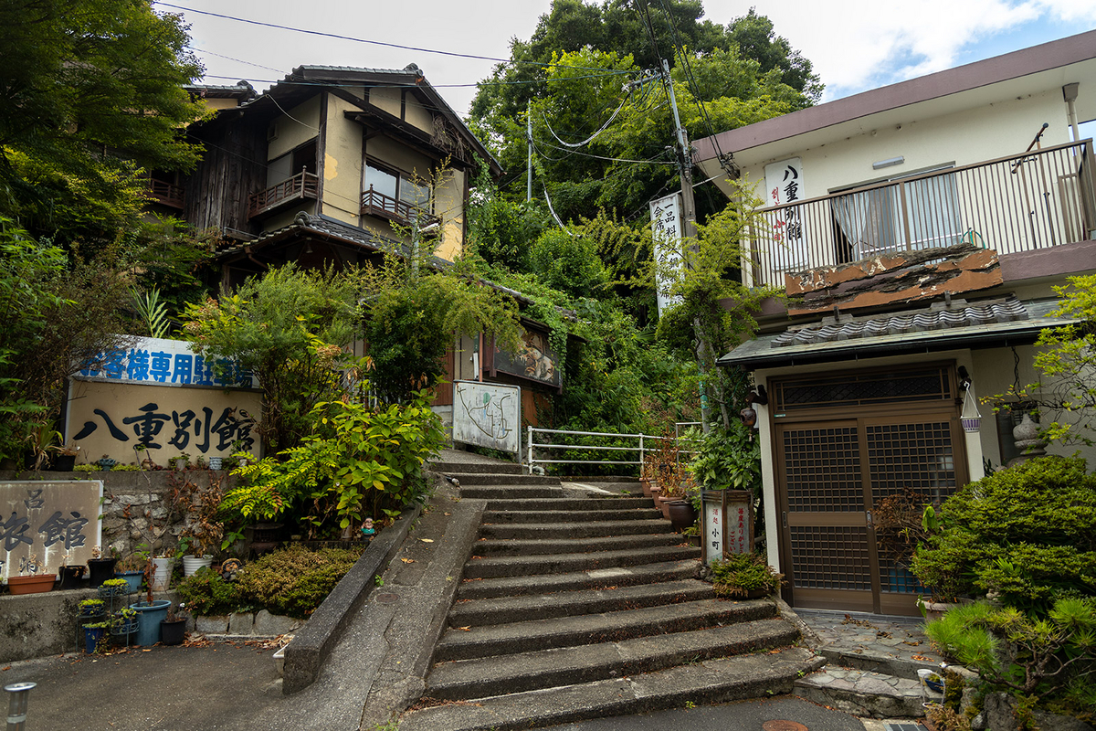 かつては歓楽街だった大阪河内長野市の長野新地を訪ねる。今でも残る旅館「八重別館」