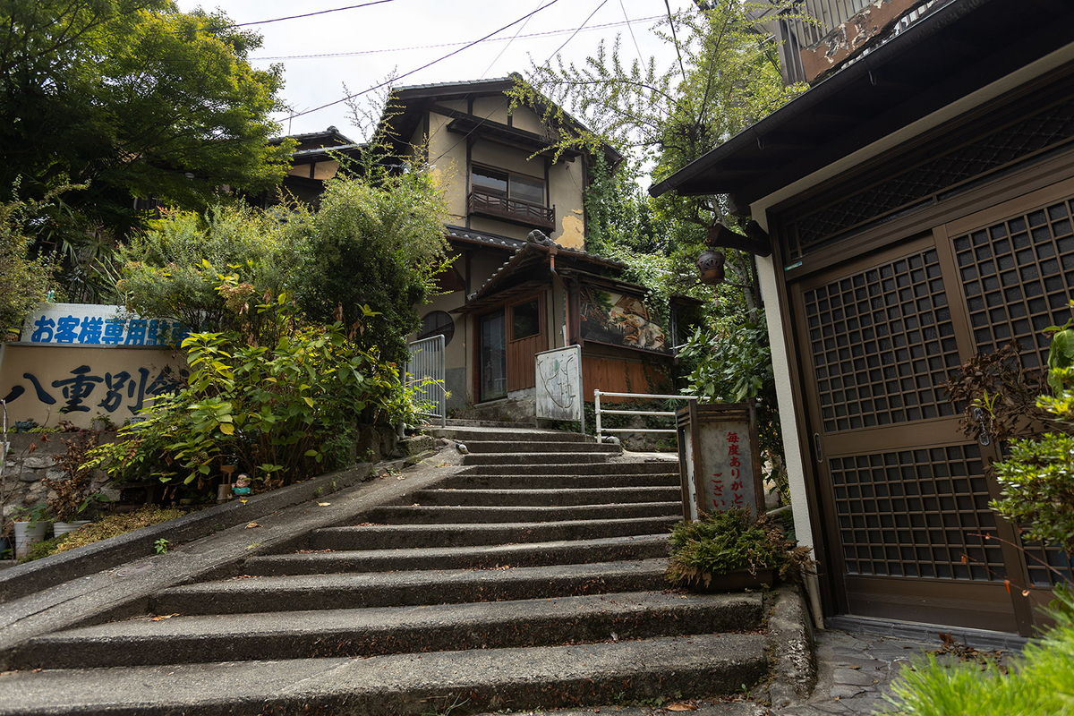 かつては歓楽街だった大阪河内長野市の長野新地を訪ねる。今でも残る旅館「八重別館」
