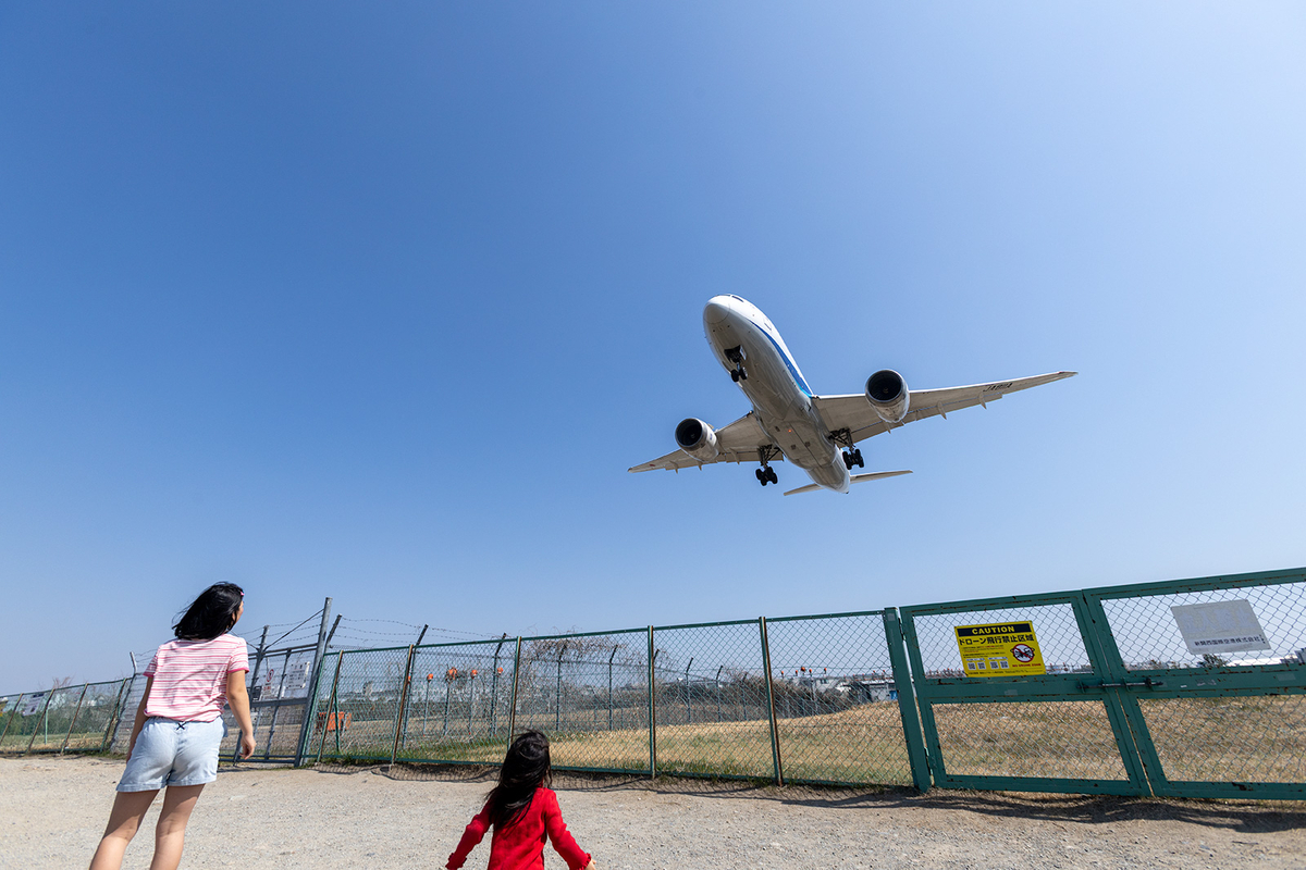 伊丹空港千里川土手