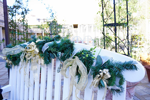 久屋大通庭園フラリエのデコレーションされたベンチ