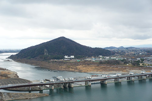 犬山城の最上階４階望楼からの眺め