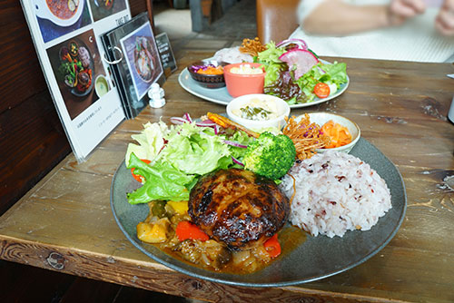 ハンバーグメインのワンプレートランチ