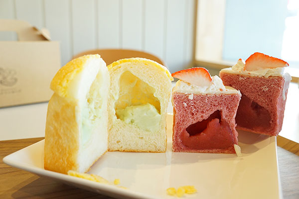 半分にカットしたキューブパン