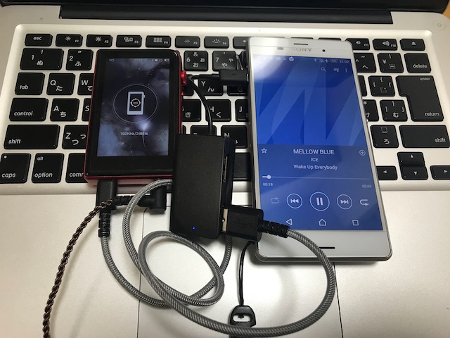 Xperia Z3との接続でもM2sはUSB-DACとして機能しました。