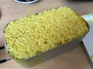 むらし終わったらターメリックバターライスの完成!