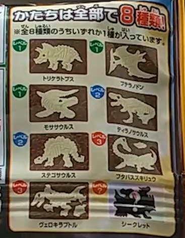 キャラパキ「発掘恐竜チョコ」8個で8種コンプリートを目指すよ