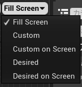 Fill Screenプルダウンの画像