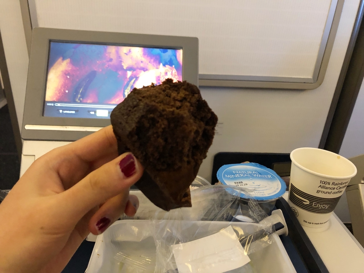 朝ごはんに出たチョコレートマフィン