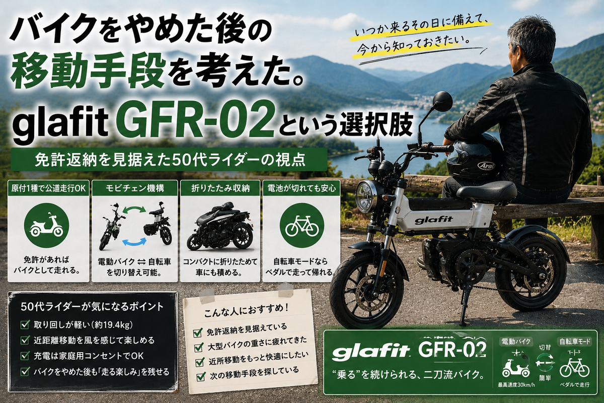 バイクをやめた後の移動手段を考えた。glafit GFR-02という選択肢
