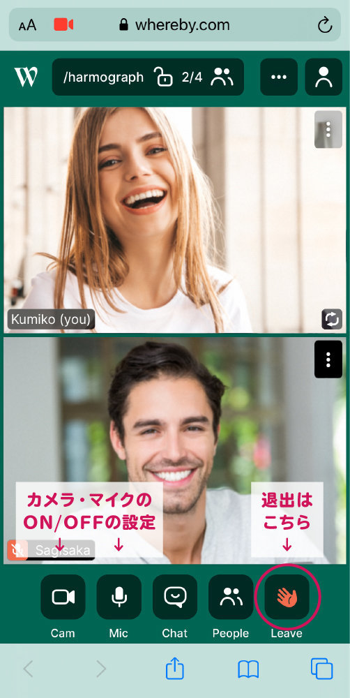 Wherebyの使い方 Wherebyの使い方
