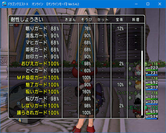 耐性１３種１００ 僧侶作成開始 防具は買った Dq10 くむのなんとなくきまぐれに 自由奔放な人の日記