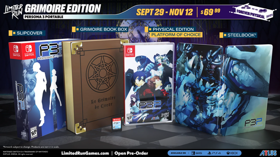 Limited Run Gamesにて、ペルソナ3ポータブルとペルソナ4の