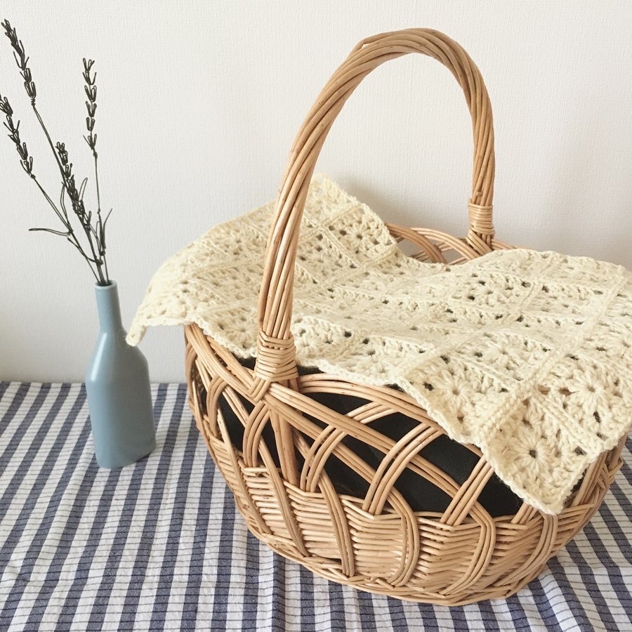枕元のかごカバー かぎ針編み ハンドメイドとちいさな暮らし