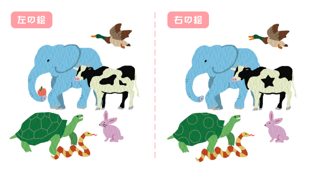 Q2：間違い探しのイラスト