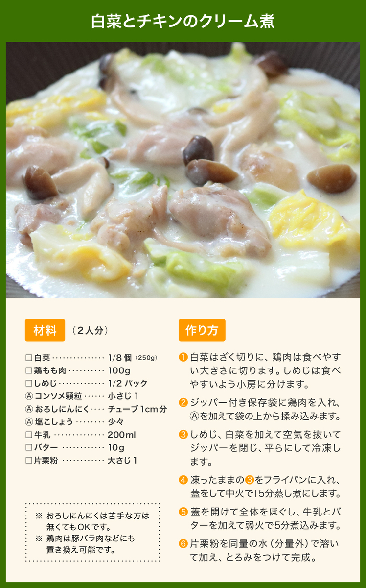 白菜とチキンのクリーム煮