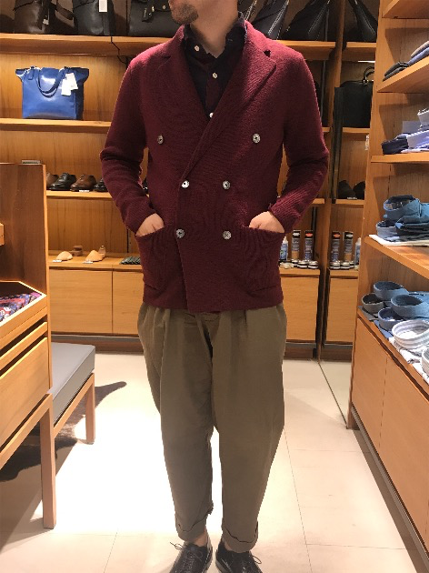 欲しいもの〜 LARDINI ニットジャケット ボルドー〜 - クラシコ
