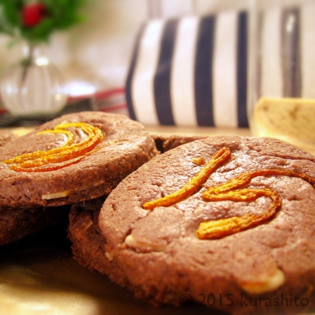 島ミカンの皮活用②ココアクッキーに入れる。 島ミカンの皮活用②ココアクッキーに入れる。