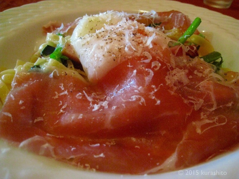 生ハムのパスタ