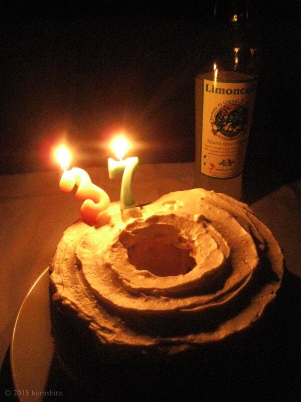 なかしましほさんの豆乳のもっちりシフォンで、バースデーケーキ。