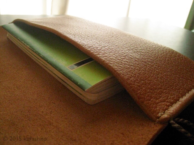 久々のレザークラフト、サイズぴったり通帳ケース 。