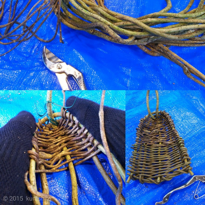 ツヅラで編む小さなカゴ