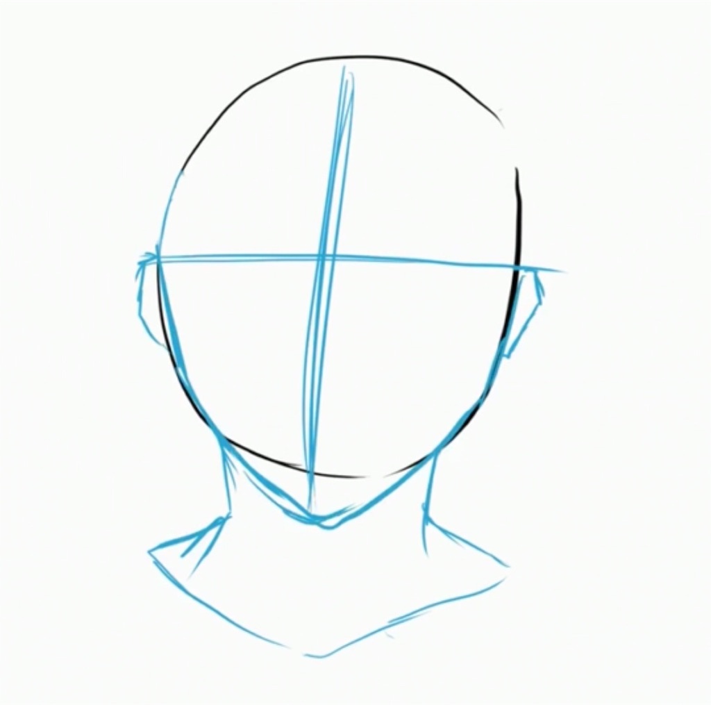 顔の『アタリ』の描き方 -  イラストが上手くなりたい、女子高生必見!!授業中の片手間を使って27日以内でプロ並みに上手く、TikTokやTwitterでバズる方法, image size:1024x1015