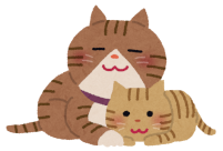 猫の親子のイラスト