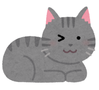 ウインクをする猫のイラスト