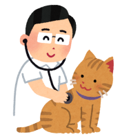 獣医さんと猫のイラスト