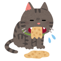 吐いている猫のイラスト