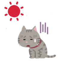 熱中症になる猫のイラスト