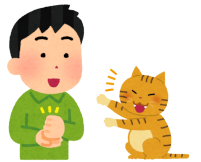 何かを訴えている猫のイラスト