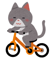 サイクリングする猫のイラスト